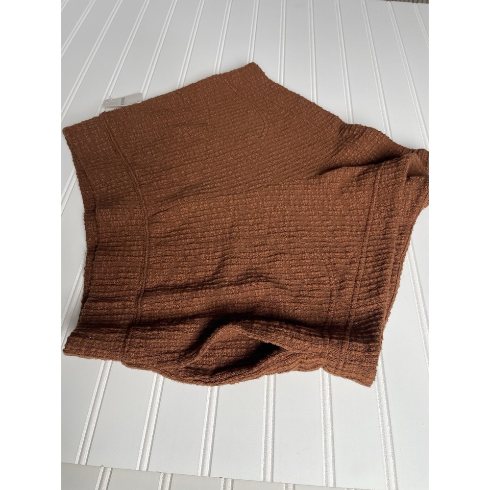 NEW Free People HiRise Sweater Knit Shorts Sz S Pockets Brown Goblin Pirate Fall - Picture 7 of 12